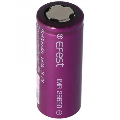 Afbeelding van Efest Purple IMR26650 met 4200 mAh, 3,7 V, Li ionbatterij (hoge afvoer)