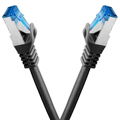 Afbeelding van BIGtec 2 stuks 0,75 m CAT.7 Gigabit patchkabel netwerkkabel zwart koperen kabel patch ethernt LAN DSL CAT7 (RJ45, Cat 7, S/FTP PIMF) 75 cm