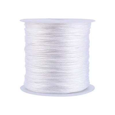 Afbeelding van Chinese knoopkoord 100M x 0,8 mm Rattail Trim Cord String gemaakt van nylon Wit sieraden maken koordkoord