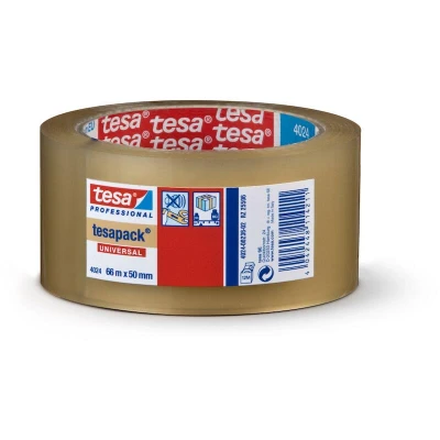 Afbeelding van Tesa 04024 Dozensluittape Universeel Transparant 50mm x 100m 00041 02