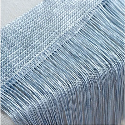 Afbeelding van Deurgordijn/wandpaneel met franjes, voor ramen, thuis, terras, slaapkamer, bruiloft, restaurant, ideale ruimteverdeler, decoratieve kwastjes, textiel, grijs, 100 x 200 cm
