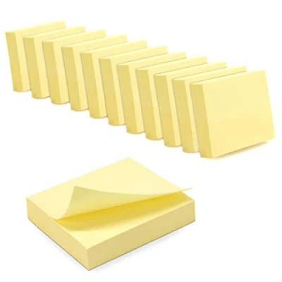 Afbeelding van WAYTEX 1200 zelfklevende notities, herpositioneerbaar, pastelgeel, 12 blokken à 100 vellen, 5 x 4 cm, horizontale richting