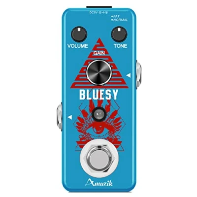 Afbeelding van Amuzik Guitar Bluesy Pedal Vintage Blues Style Distortion Effect Wide Range Frequency Response for True Bypass Mini Size