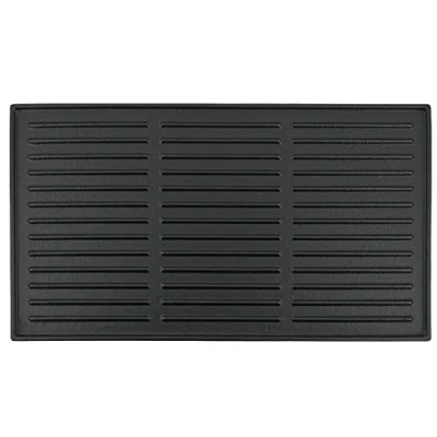 Afbeelding van BBQ Toro Gietijzeren grillplaat, 44 x 24,5 cm, omkeerbare plaat, geëmailleerd, aan beide zijden bruikbaar, geschikt voor barbecue, gasgrill, houtskoolgrill
