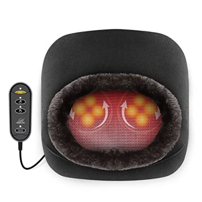 Afbeelding van Snailax 2 in 1 verwarmde shiatsu voetmassage met warmte en rugmassagekussen, voetverwarmer voetpijnverlichting