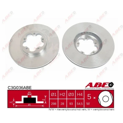Afbeelding van ABE Remschijven C3G036ABE