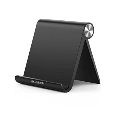 Afbeelding van UGREEN Telefoonhouder Verstelbaar Opvouwbaar Standaard Phone Stand Compatibel met iPhone 14 Pro Max 13 12 11 SE XR 8 Plus, Galaxy S23 Ultra S23+ S22+ S21 S20, Huawei Redmi enz. (Zwart)