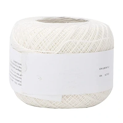 Afbeelding van Geassorteerde Kleur Haak Garen Kant Lijn Katoen Hand Gehaakte DIY Zomer Zijde Licht Dunne (met een Hak) voor Sjaal Sok Cup Mat (6601wit)