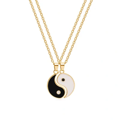 Afbeelding van Bixorp Friends BFF Ketting voor 2 Yin Yang Goudkleurig Vriendschapsketting Best Vriendschap Cadeau Twee