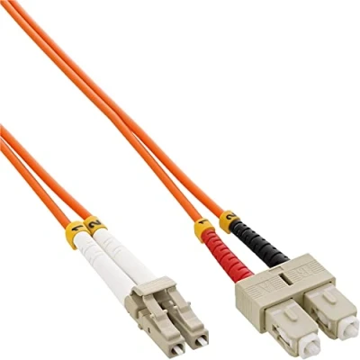 Afbeelding van LC SC Duplex Optical Fiber Patch kabel Multi Mode OM2 oranje / LSZH 0,50 meter InLine