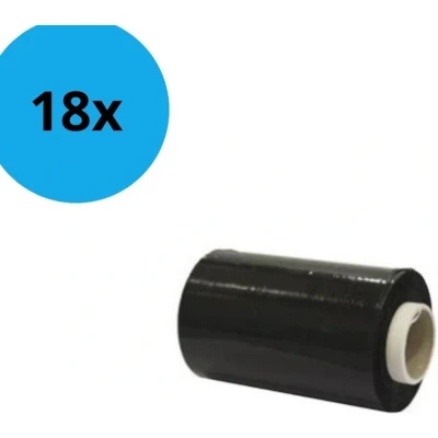 Afbeelding van Mini Wikkelfolie Bundelfolie 18 stuks 10 cm x 250 meter 20 micron Zwart