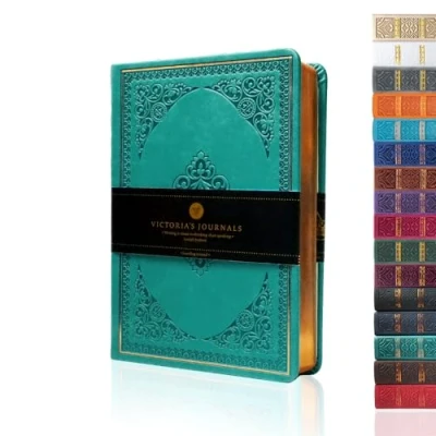 Afbeelding van VICTORIA&#039;S JOURNALS Kunstleer vintage dagboek harde kaft gevoerd notitieboek oud uitziend reisdagboek met zak, mini B6 formaat 16,5 x 10,7 cm, mat bruin