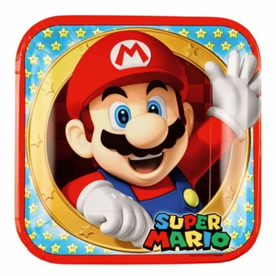 Afbeelding van Bord Super Mario 23x23cm 8 stuks