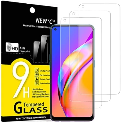 Afbeelding van NEW&#039;C 3 Stuks, Screen Protector voor Oppo A74 4G, A94 5G, Gehard Glass Schermbeschermer Film 0.33 mm ultra transparant, resistent