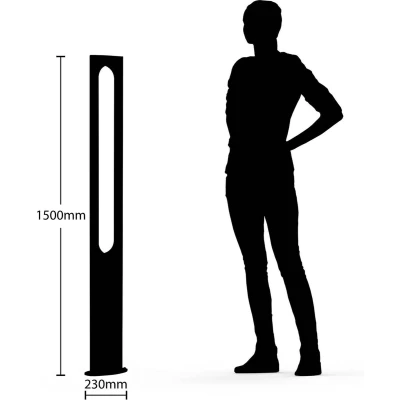 Afbeelding van Lucande Lantaarnpalen 1licht drukgegoten aluminium, kunststof H: 150 cm donkergrijs Inclusief lichtbron
