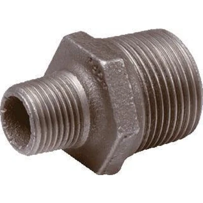 Afbeelding van IJzeren zwarte draadfitting dubbel nippel verlopend 3/4 x