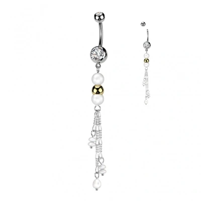 Afbeelding van Piercing hanger met parel ketting