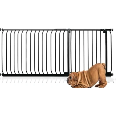 Afbeelding van Bettacare Elite Hondenhek Assortiment, 171cm 180cm (23 opties beschikbaar), Mat Zwart, Traphekje Zonder Boren Hek voor Honden en Puppy&#039;s, Huisdier Hond Barrière, Eenvoudige Installatie