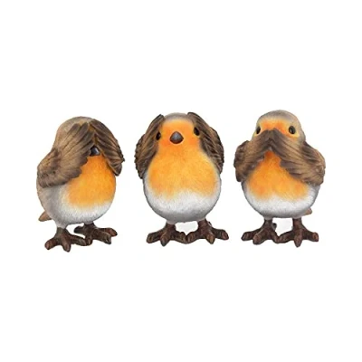 Afbeelding van Nemesis Now Drie Wijze Robins 8cm Beeldje, Bruin