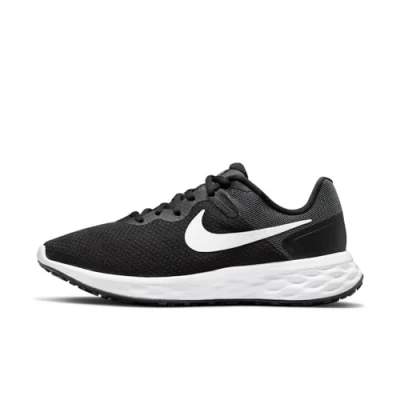 Afbeelding van NIKE Performance W Revolution 6 Hardloopschoenen neutraal, Dames, Maat: 36.5, Black/white/dark smoke grey/cool grey Textiel/ synthetisch
