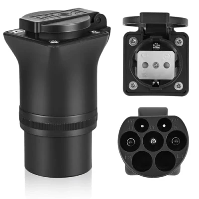 Afbeelding van Weinsamkeit type 2 naar Schuko adapter, 16 A EV oplader of laadstation ontlader voor elektrische fietsen, scooters, rolstoelen
