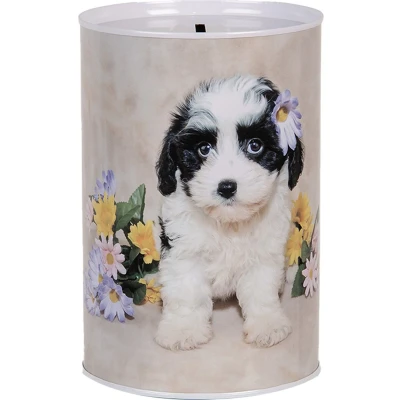 Afbeelding van Clayre &amp; Eef Spaarpot Ø 10x15 cm Beige Metaal Hond