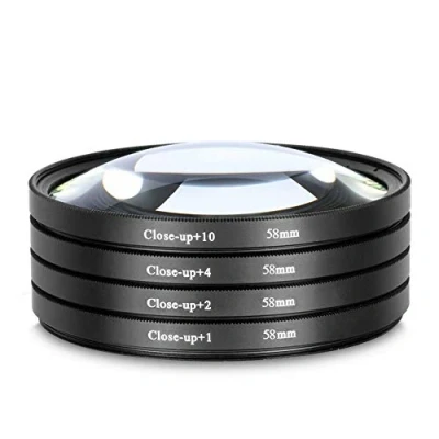 Afbeelding van Yangers dslr camera close up macro lens filter kit set (+1,+2,+4,+10) vergroting met opbergtas (58mm)