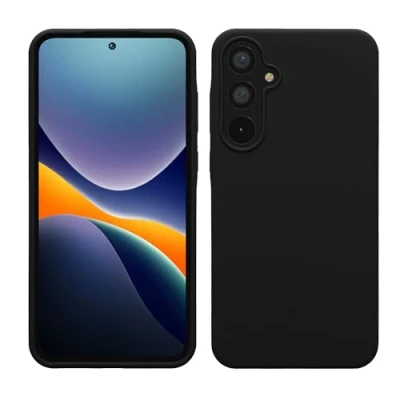 Afbeelding van kwmobile telefoonhoesje geschikt voor Samsung Galaxy A55 5G Hoesje met siliconen coating Smartphone case in zwart