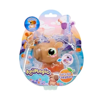 Afbeelding van Animagic Let&#039;s Glo Capybara BRUIN, Knuffel Capibara vanaf 4 Jaar, Schattig Dier, Zintuiglijk speelgoed, Gloeit en Drijft in Water
