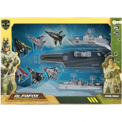 Afbeelding van Toi Toys Alfafox Militair Vliegdekschip met Lanceer Straaljagers