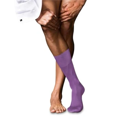 Afbeelding van FALKE Herensokken No. 9 M SO Pure Fil d&#039;Écosse katoen effen 1 paar, lila (Pink Iris 8943), 41 42, Paars 41/42 EU