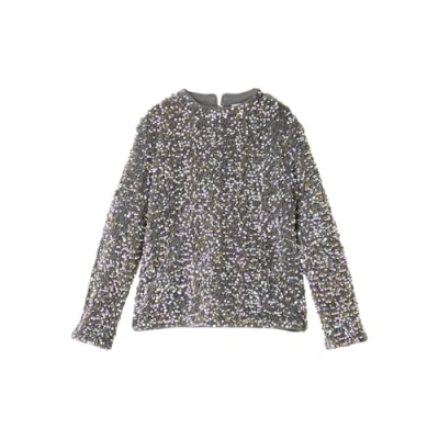 Afbeelding van NAME IT KIDS top NKFRUNICA met all over print en pailletten grijs/lila/goud