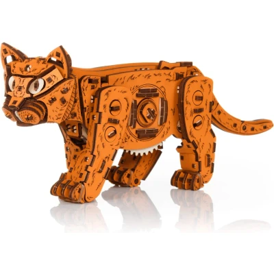 Afbeelding van DIY 3D Mechanische Houten Puzzel, Kitten Ginger, Eco Wood Art, 3847, 35,1x8,4x14,5