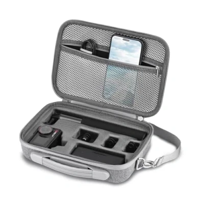 Afbeelding van Flymile Osmo Action 5 Pro Draagtas voor DJI 5/4 Protector Camera Batterij Tas Draagbare Schoudertas Compatibel met 4 3 Adventure Combo accessoires, Grijs, Stijlvolle