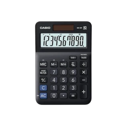 Afbeelding van Casio MS 10F Bureaurekenmachine compact formaat, met BTW berekening