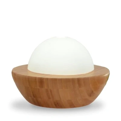 Afbeelding van Zen&#039;Arôme Belisia Geurdispenser voor etherische olie, ultrasone diffuser, koude aromatherapie, elektrische kamergeur, multifunctionele ledverlichting, natuurlijke materialen, bamboe en glas