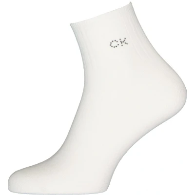 Afbeelding van Calvin Klein damessokken Allison (1 pack) enkelsokken met kristal logo wit Maat: One size