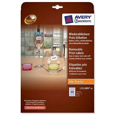 Afbeelding van Avery 2040 verzendetiketten, 26 x 16 mm, wit