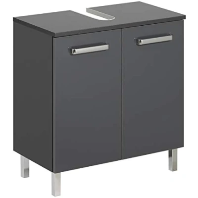 Afbeelding van Pelipal Wastafelonderkast Quickset 311 in antraciet glans, 60 cm breed, wastafelkast zonder wastafel met 2 deuren