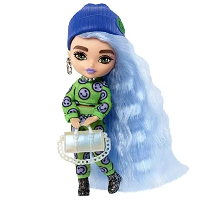 Afbeelding van Barbie Extra Mini Pop 3 IJsblauw haar