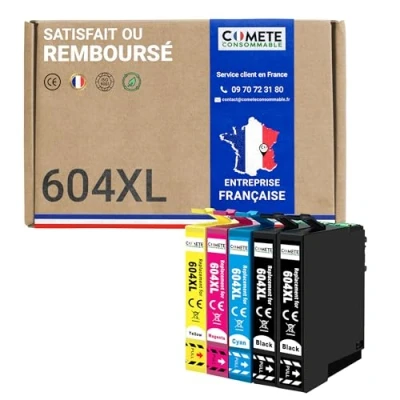 Afbeelding van COMETE 604XL 5 Inktpatronen Compatibel met Epson 604 XL Ananas Inktcartridges voor XP 2200 2205 XP4205 und Workforce 2910DWF 2930DWF 2935DWF (2 Zwart 1 Cyaan Magenta Geel)