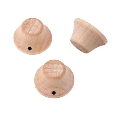 Afbeelding van Alnicov 3 Pack Houten Knoppen Lp/Strat Stijl Bell Gitaar Bass Top Hoed Hout Met Indicator Dot Esdoorn