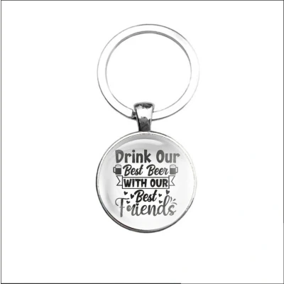 Afbeelding van Sleutelhanger Glas Drink Our Best Beer With Friends