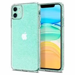 Afbeelding van Apple iPhone 11 Glitter Hoesje Siliconen en TPU (zacht) Spigen Softcase/Backcover Transparant Telefoonhoesje