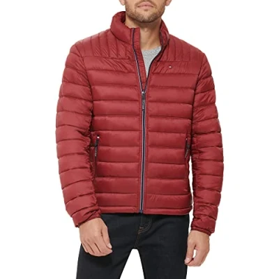 Afbeelding van Tommy Hilfiger Ultra Loft Opbergbaar bufferjack voor heren, alternatieve jas, rood, L