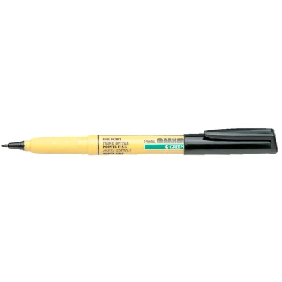 Afbeelding van Viltstift Pentel NM10 textiel rond zwart 1mm