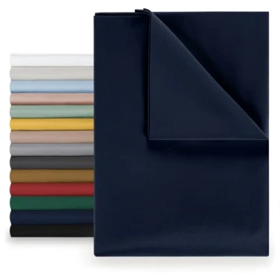Afbeelding van Blumtal Laken voor tweepersoonsbed, 180 x 275 cm, onderhoudsvriendelijke microvezel, zachte stof, zonder elastiek donkerblauw