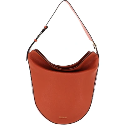 Afbeelding van COCCINELLE Leren Schoudertas Josephine Shoulder Bag Chestnut Bruine