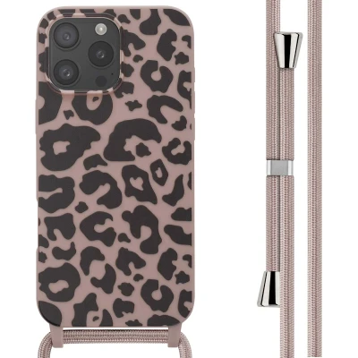 Afbeelding van Apple iPhone 16 Pro Max Hoesje Siliconen en TPU (zacht) imoshion Softcase/Koordhoesje/Backcover Animal Pink Telefoonhoesje