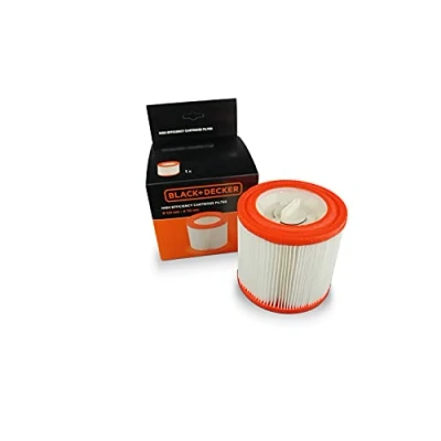 Afbeelding van BLACK+DECKER Filterpatroon met hoge efficiëntie voor vaste en vloeibare stofzuigers, wit/rood